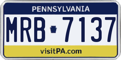 PA license plate MRB7137