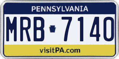PA license plate MRB7140