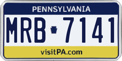 PA license plate MRB7141