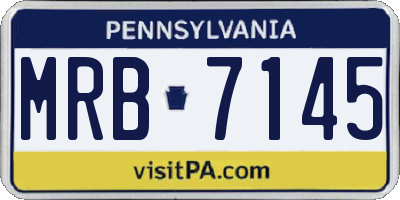 PA license plate MRB7145