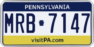PA license plate MRB7147