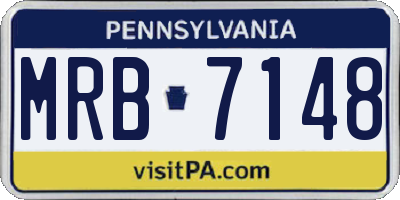 PA license plate MRB7148