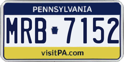 PA license plate MRB7152