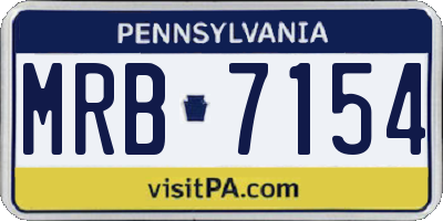 PA license plate MRB7154