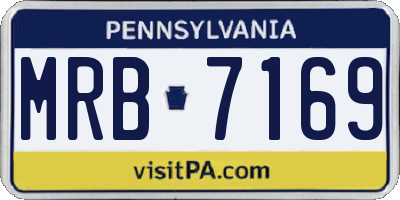 PA license plate MRB7169