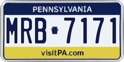 PA license plate MRB7171