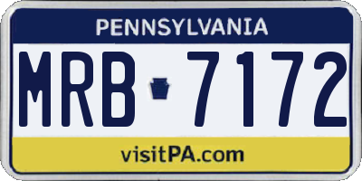 PA license plate MRB7172