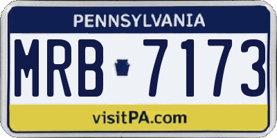 PA license plate MRB7173