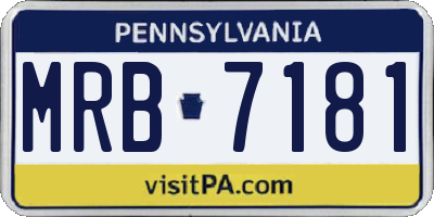 PA license plate MRB7181