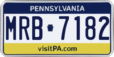 PA license plate MRB7182
