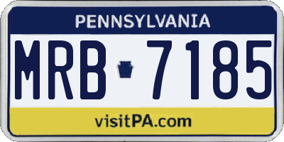 PA license plate MRB7185