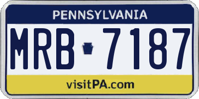 PA license plate MRB7187