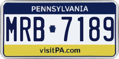 PA license plate MRB7189