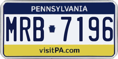 PA license plate MRB7196