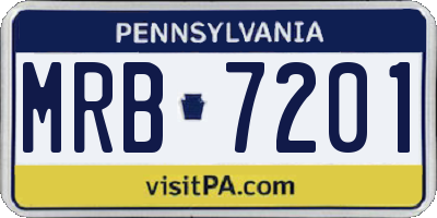 PA license plate MRB7201