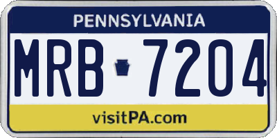 PA license plate MRB7204