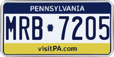 PA license plate MRB7205