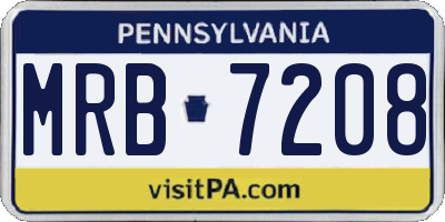 PA license plate MRB7208
