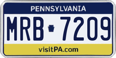 PA license plate MRB7209
