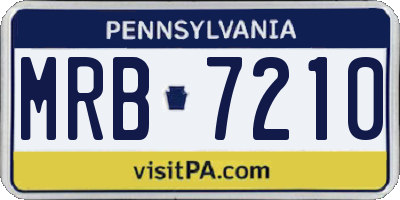 PA license plate MRB7210