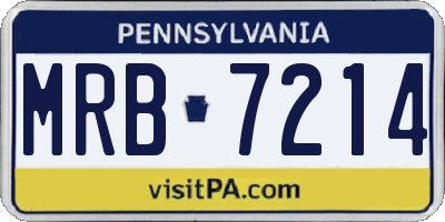 PA license plate MRB7214