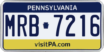 PA license plate MRB7216