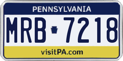 PA license plate MRB7218