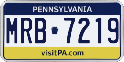 PA license plate MRB7219