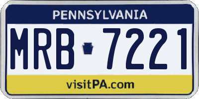 PA license plate MRB7221