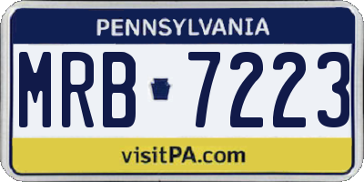 PA license plate MRB7223