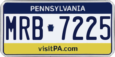 PA license plate MRB7225