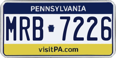 PA license plate MRB7226