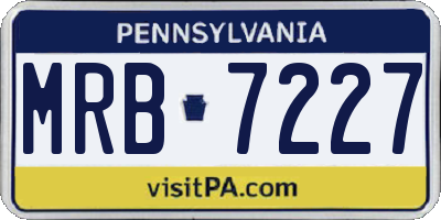 PA license plate MRB7227