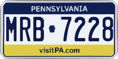 PA license plate MRB7228