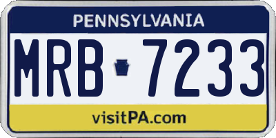 PA license plate MRB7233