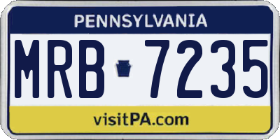 PA license plate MRB7235