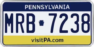 PA license plate MRB7238