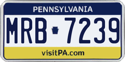PA license plate MRB7239