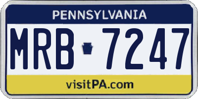 PA license plate MRB7247