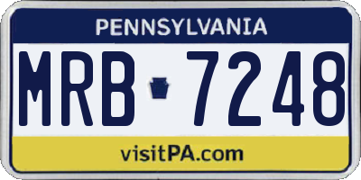 PA license plate MRB7248