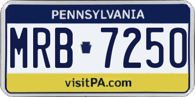 PA license plate MRB7250