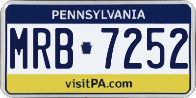 PA license plate MRB7252