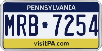 PA license plate MRB7254