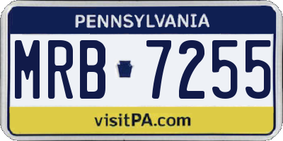 PA license plate MRB7255