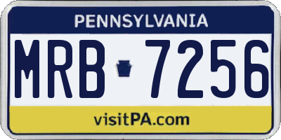 PA license plate MRB7256