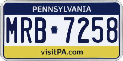 PA license plate MRB7258