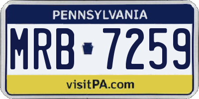 PA license plate MRB7259