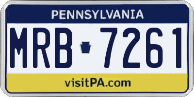 PA license plate MRB7261