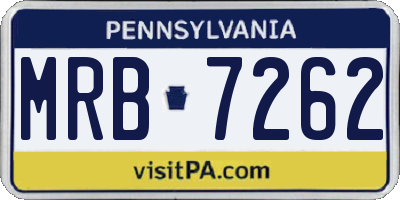 PA license plate MRB7262