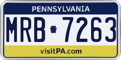 PA license plate MRB7263